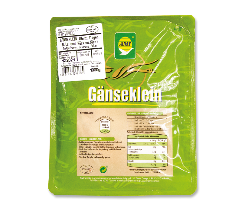 Gänseklein  1kg auf Tray -TK-