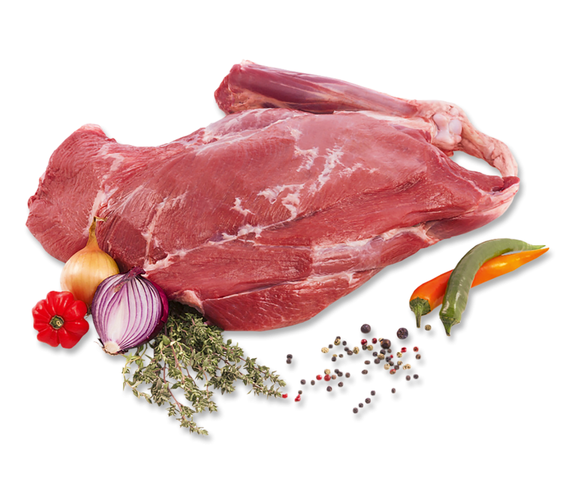 Frische Wildschweinkeule mit Knochen