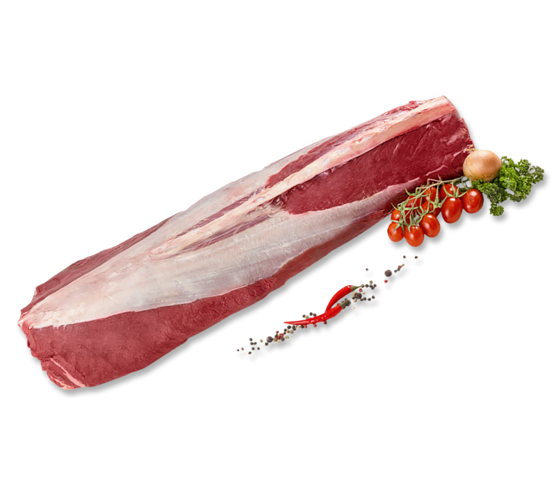 Frischer Hirschrücken mit Knochen