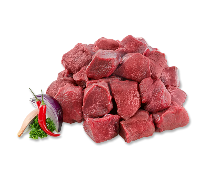 Frischer Hirsch-Edelgulasch 2,5x2,5cm