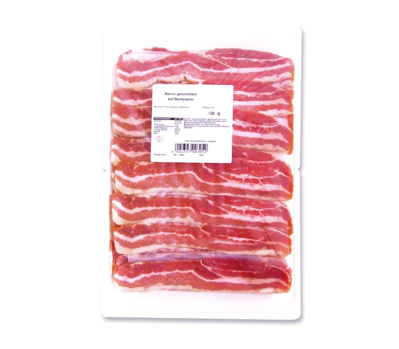 Bacon 1 kg-Packung mit Backpapier