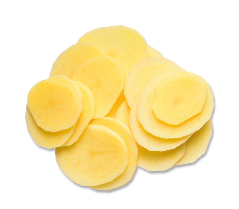 Kartoffelscheiben gegart, frisch
