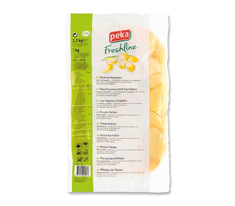 Halbierte Kartoffeln vorgegart, frisch