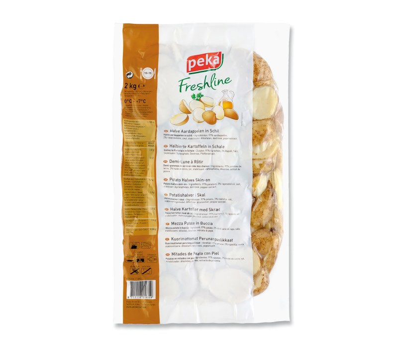 Halbierte Kartoffeln m. Schale vorgegart