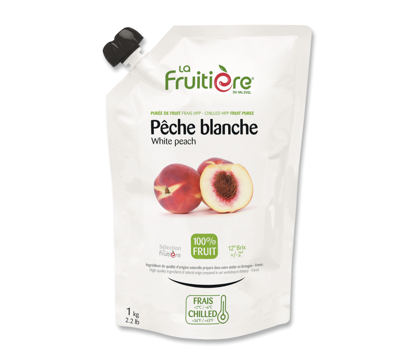 Fruchtpüree weißer Pfirsich 1kg Beutel
