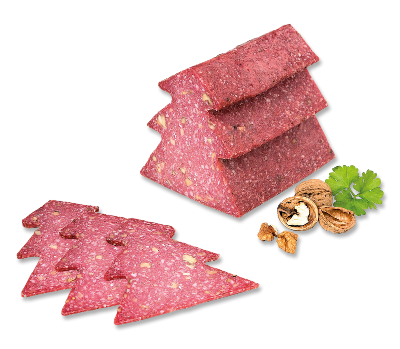 Tannenbaum Salami Auslese mit Walnüssen