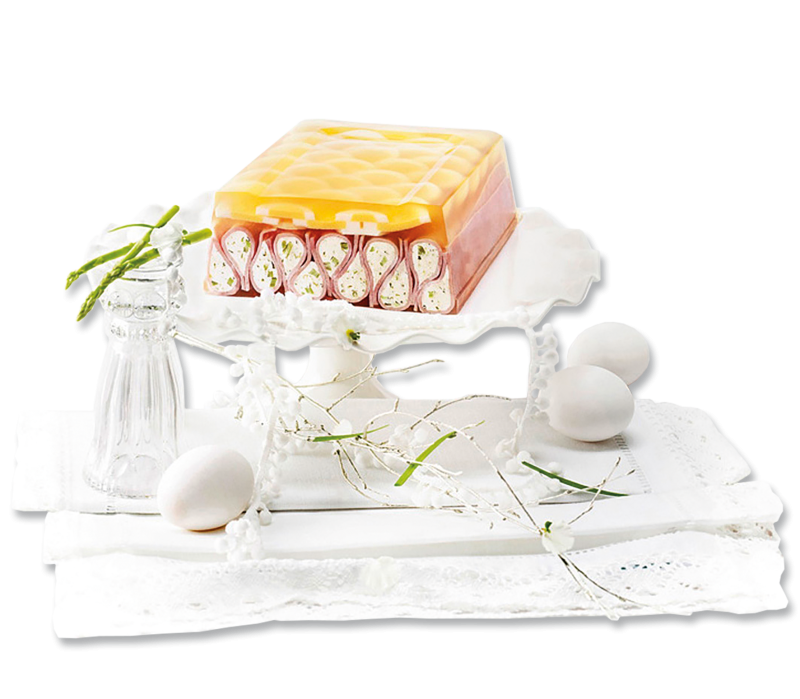 Spargeltröpfchen in Balsamico-Gelee