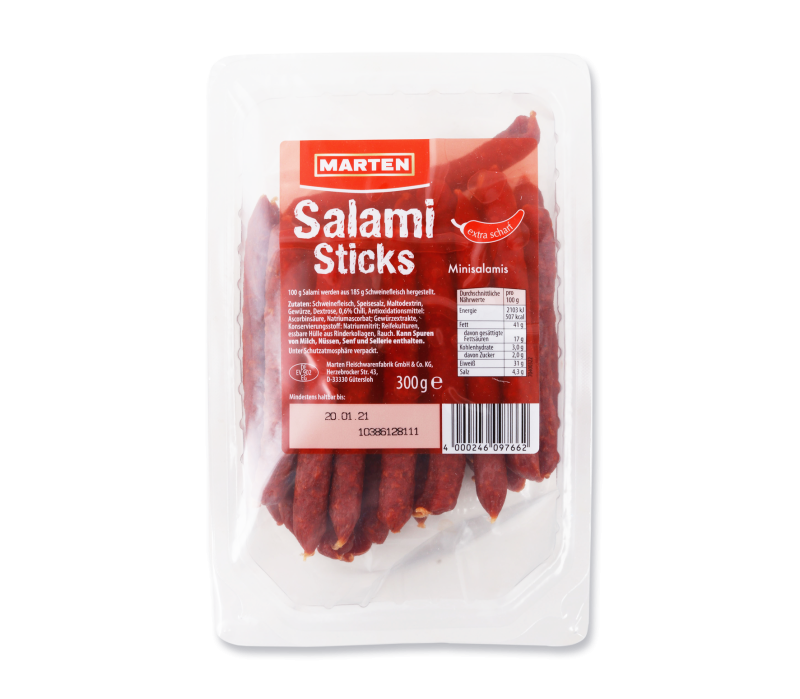 Salami-Sticks extra scharf 300g