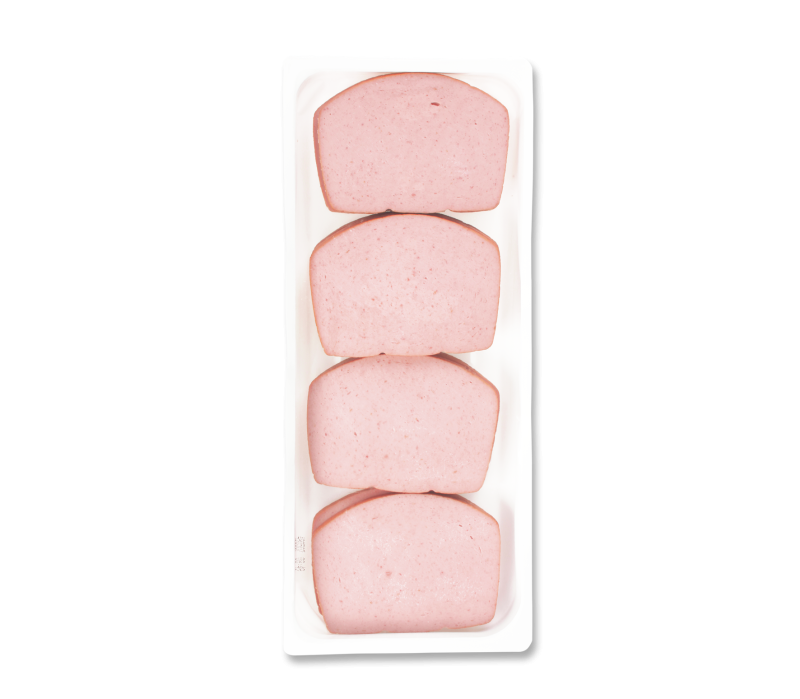 Fleischkäse fein in Scheiben, gestapelt