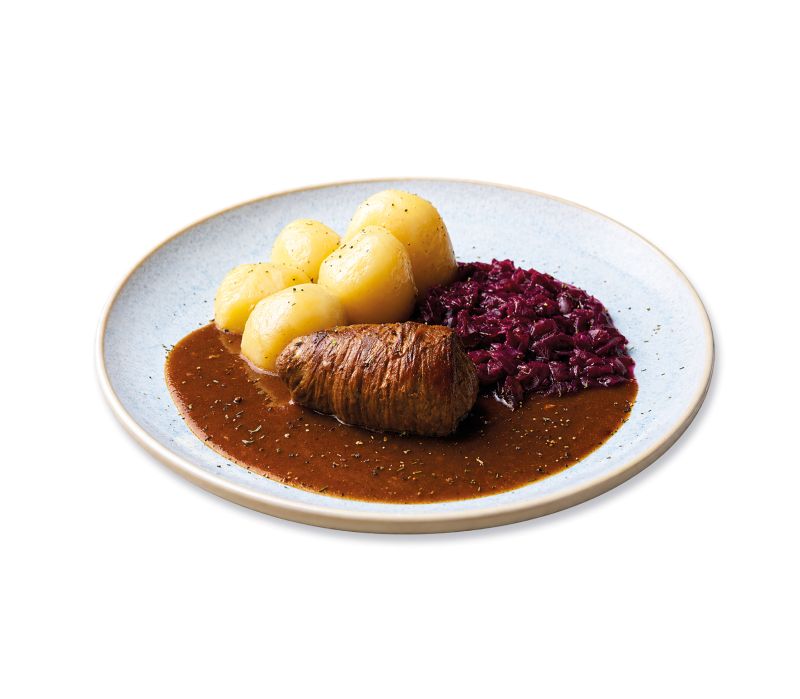 Rinderroulade m. Kartoffel, Rotkohl 590g