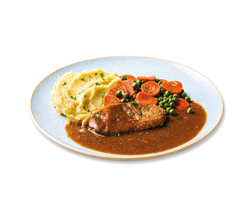 Senfbraten vom Schwein mit Gemüse 490g