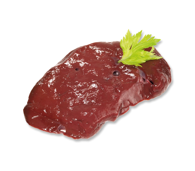 Frische Kalbsleber in Scheiben