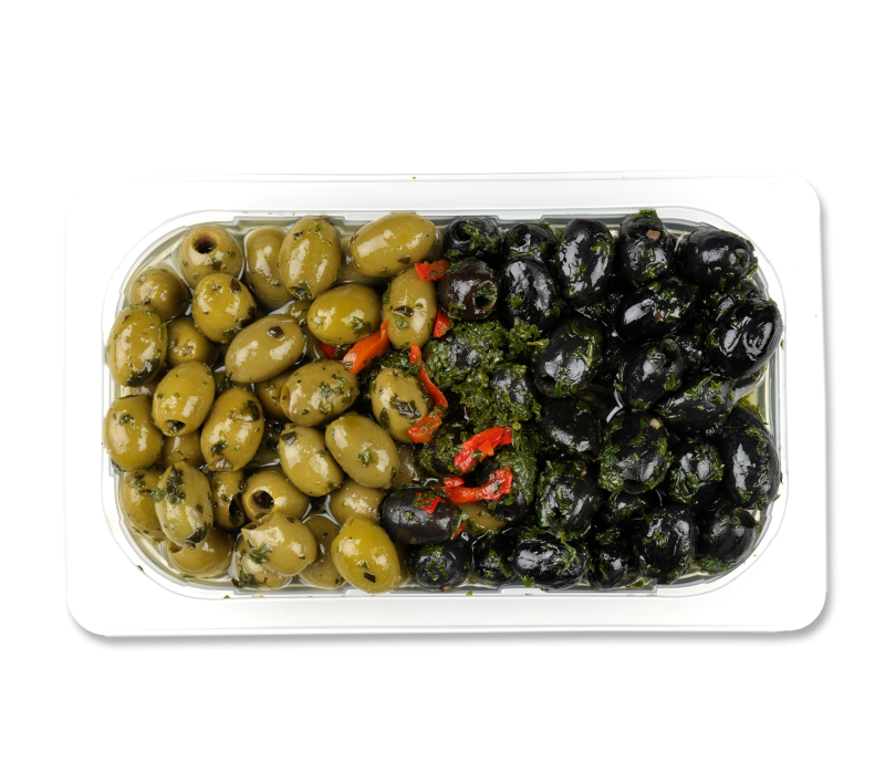 Schwarze & grüne Oliven 1kg